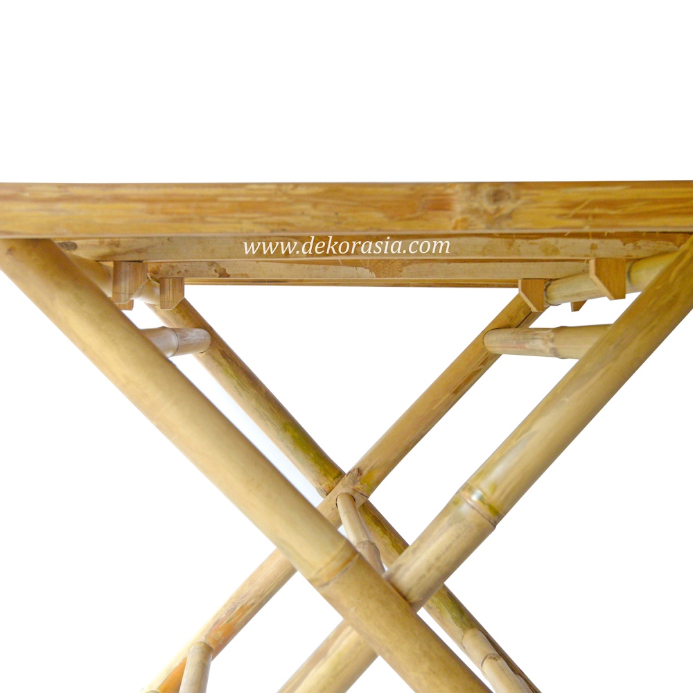 Square Bamboo Table Crossed Legs, Bamboo Knockdown - Bamboo Furniture - Image 1