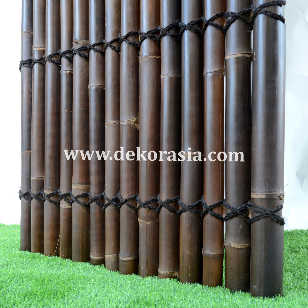 High Quality Black Bamboo Half Bamboo Panels, Bamboo Screen A sturdy black bamboo garden fence - Image 2
